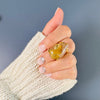 Rutilated quartz teardrop ring