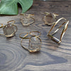 Freeform faceted smoky quartz cuff bracelet