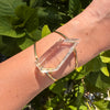 Chunky Lemurian crystal statement cuff bracelet