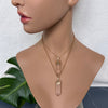 Pink lemurian point pendant