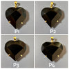 Black obsidian faceted heart pendant