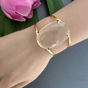 Clear crystal oval cuff bracelet