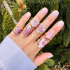 Raw pink tourmaline slice ring in matrix