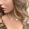 Rose & crystal quartz freeform choker