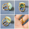 Amazonite round cabochon ring