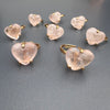 Small rose quartz heart ring