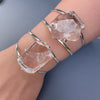 Freeform faceted crystal cuff bracelet
