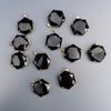 Black obsidian hexagon pendant
