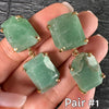 Chunky freeform faceted green quartz double drop dangle earrings