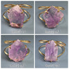 Amethyst freeform faceted cuff bracelet