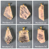 Oversized freeform faceted rose quartz pendant