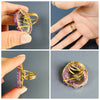 Oversized amethyst stalactite statement ring