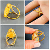 Rutilated quartz teardrop ring