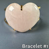 Rose quartz heart statement cuff bracelet