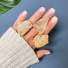 Golden healer faceted freeform chunky ring