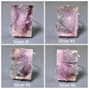 Large faceted rectangle purple amethyst crystal cuff bracelet