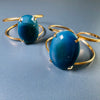Oval blue agate cuff bracelet