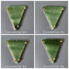Green quartz triangle connector necklace
