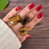 Freeform faceted tiger's eye ring
