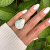 Larimar pear-shaped cuff ring