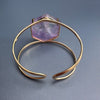 Purple amethyst hexagon cuff bracelet