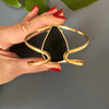 Black onyx pear shaped cuff bracelet