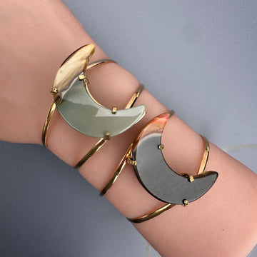 Mookaite crescent moon cuff bracelet