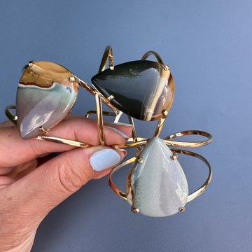 Mookaite teardrop cuff bracelet