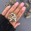 Cocktail large pyrite disk ring