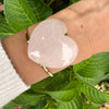 Rose quartz heart cuff bracelet