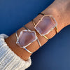 Freeform faceted crystal cuff bracelet