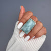 Larimar rectangle cabochon ring