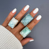 Larimar rectangle cabochon ring