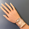 Large crystal smooth rectangle cabochon cuff bracelet