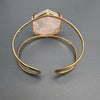 Rose quartz hexagon cuff bracelet