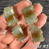 Chunky freeform faceted green quartz double drop dangle earrings