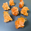 Tangerine crystal cluster statement ring