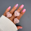 Rose quartz heart ring