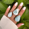 Larimar pear-shaped ring