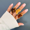 Druzy citrine crescent moon cluster ring