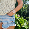 Large crystal hexagon cuff bracelet