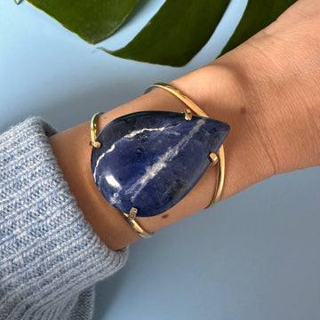 Sodalite pear cuff bracelet