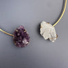 Rosette amethyst & crystal cluster choker