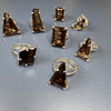 Smoky quartz cut stone ring