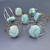 Larimar oval cabochon cuff bracelet