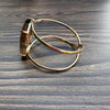Freeform faceted smoky quartz cuff bracelet