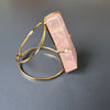 Chunky freeform faceted rose quartz statement cuff bracelet
