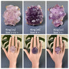 Large druzy amethyst rosette statement ring