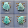 Amazonite freeform faceted cuff bracelet