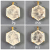 Large hexagon crystal quartz pendant